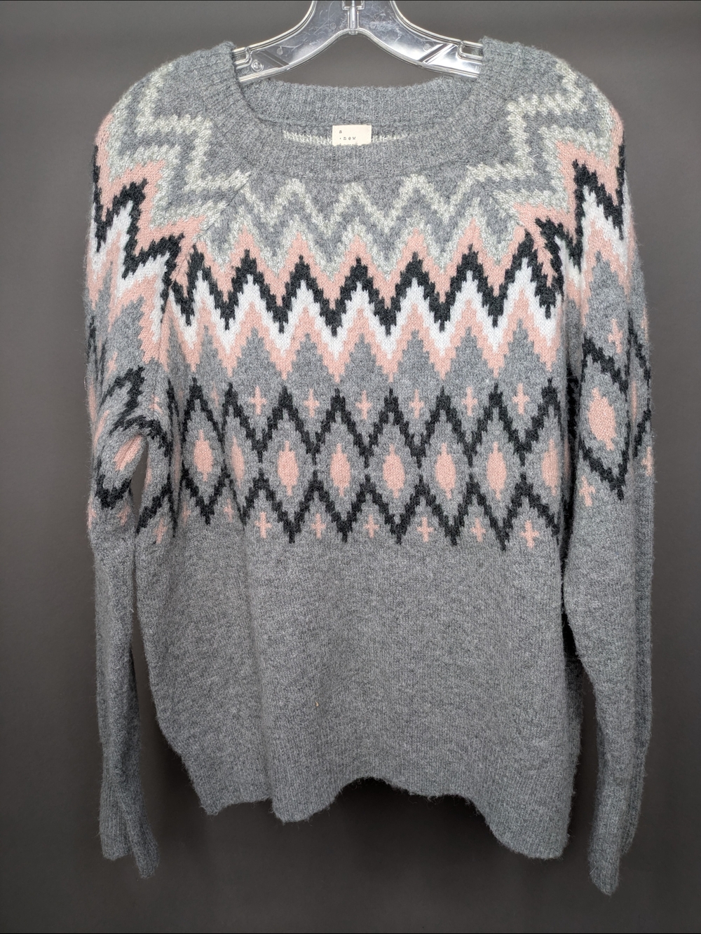 A New Day Cozy Grey & Blush Sweater